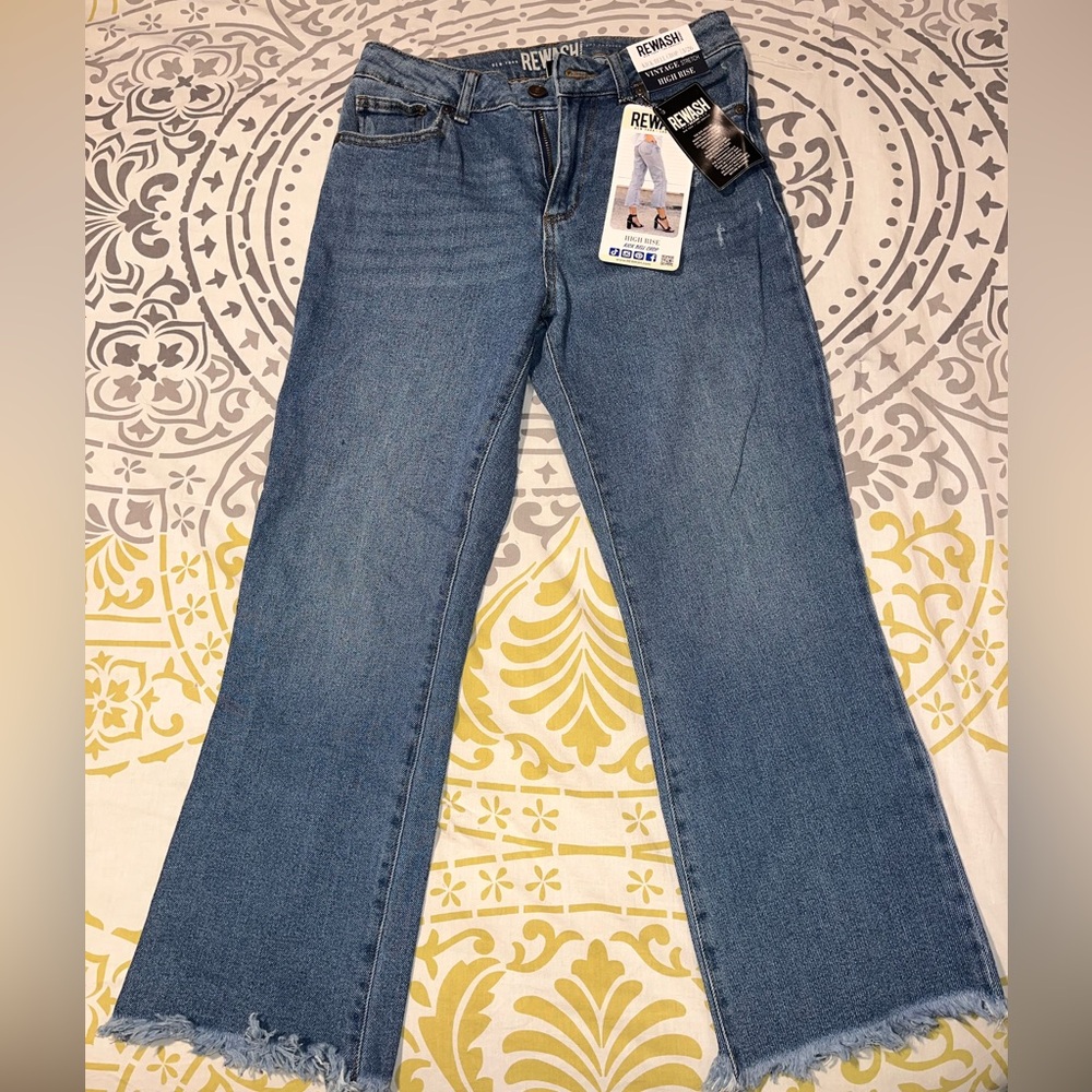 Rewash Brand vintage kick bell crop jeans